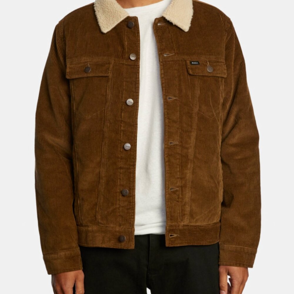 RVCA Brown Corduroy Sherpa Jacket